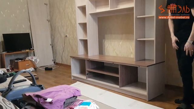 Сборка гостиной Премьера-2 от фабрики МАХмебель Смоленск, сотрудниками магазина Антэль. смотреть онлайн