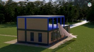Сборка модульного дома с террасой.