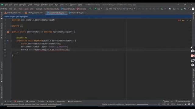 Back to MainActivity from SecondActivity смотреть онлайн
