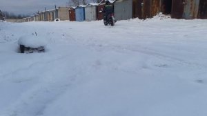 зимой на скутере. шины ока.