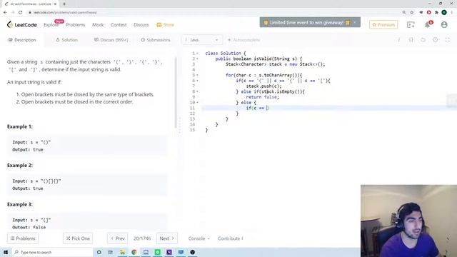 LeetCode 20. Valid Parentheses - Intuitive Solution! смотреть онлайн