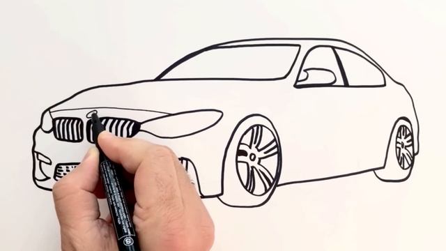 How To Draw Bmw Car Step By Step - How to draw BMW M3 F80 - BMW Sport Car drawing - Araba Çizimi Bm смотреть онлайн