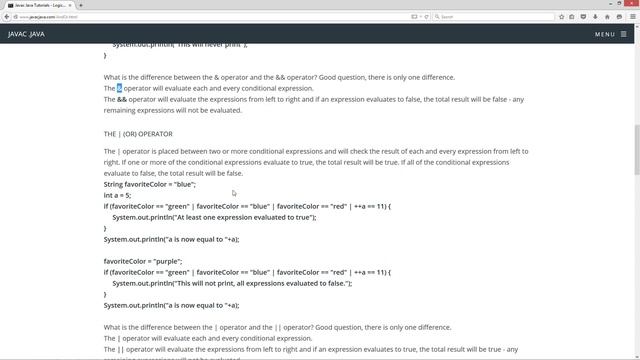 Learn Java Programming - Logical & (and) | (or)