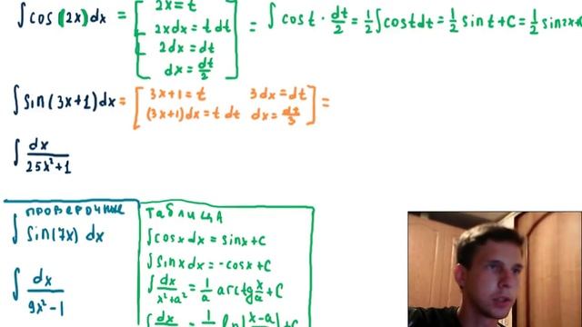 Интегралы. Замена переменной в интеграле. (Интегралы для чайников 4 урок) смотреть онлайн