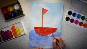 Рисуем кораблик | Онлайн рисование для малышей| Развивающее занятие для ребенка 3-5 лет