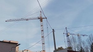 КБ-403. Работа башенных кранов. Таймлапс.