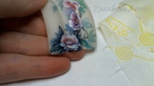 Художественная роспись ногтей (цветы).Nail art painting