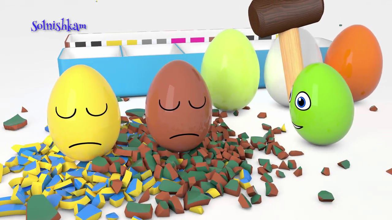 Яйца с сюрпризом и молоток Учим цвета Surprise eggs 2 Развивающий мультик для детей.