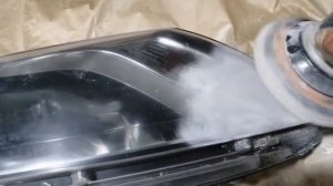Восстановление прозрачности фар Kia rio методом нанесением лака