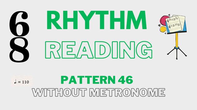 🎵SIMPLE 6/8 rhythm reading exercise at 110bpm! 🥁🎵 смотреть онлайн