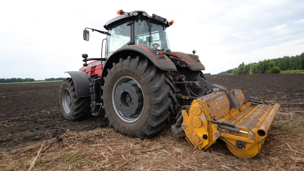 Massey Ferguson 8737 с финским ротоватором Mericrusher MJS-244DTG удаление пней