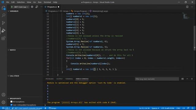 Arrays in Visual Studio Code using C# in NET Core Training Video 12 смотреть онлайн