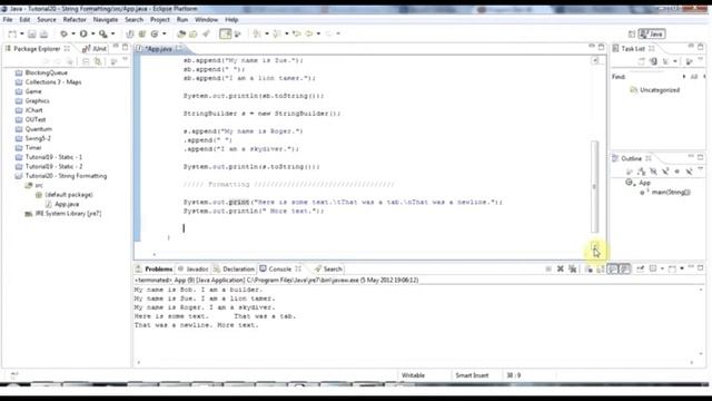 Learn Java Tutorial for Beginners, Part 20: StringBuilder and String Formatting смотреть онлайн