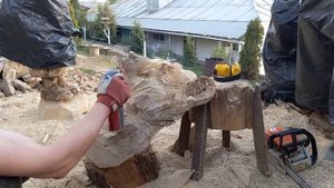 Резьба бензопилой. Мастер-класс. Медведь.