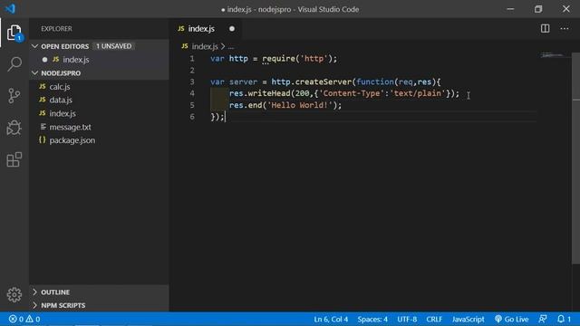 Node JS Tutorial - Creating a Server