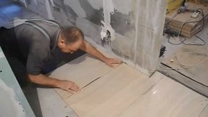 Облицовка пола,прихожая,коридор,ванная,кухня ч.3