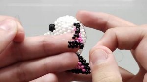 Амигуруми из бисера «Мистическая лиса?» МК  (4 часть 2-ое ушко)