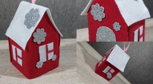 Игрушка на ёлку, домик из картона.mp4