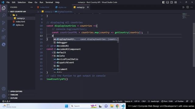 Rest Countries API Tutorial | Rest Countries API | JavaScript tutorial for beginners
