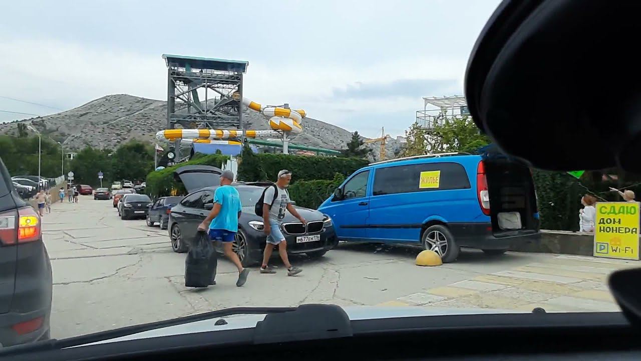 Судак 2021 проезд по городу к магазину "Пуд" и к городскому пляжу на машине