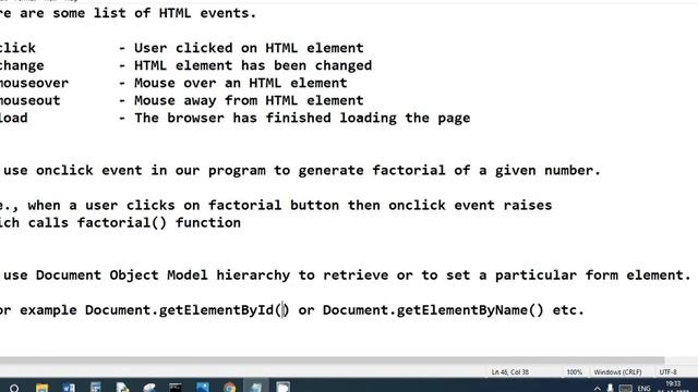 #onclick event, #factorial of a given number using javascript #Document Object Model #DOM javascrip