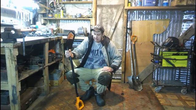 Лопата  Fiskars усовершенствование. усиление для металлокопа. смотреть онлайн