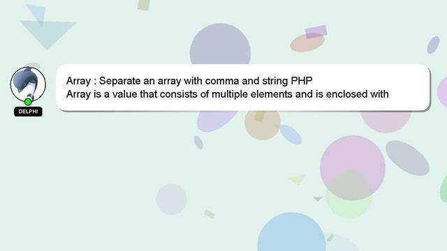 Array : Separate an array with comma and string PHP смотреть онлайн