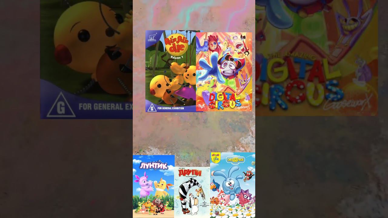 Лунтик, Друпи и Смешарики кидают бутылки в Роли Поли Оли и в Удивительный Цифровой Цирк смотреть онлайн