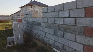 Кладка теплоблока .
