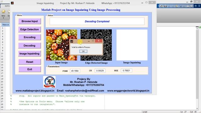 Matlab code for Image Inpainting using Image Processing Source Code