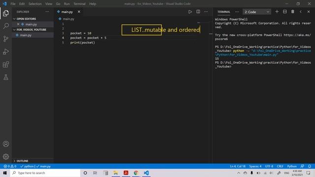 List in Python | indexes in List | Changing values of List in Python - part 1 смотреть онлайн