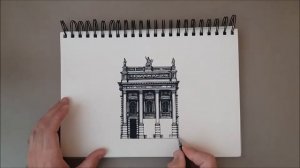 Urban Sketching Series. October 2020.Vienna Burgtheater.Бурґтеатр. Малюю архітектуру. Скетчбук.