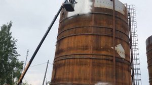 Окраска резервуара безвоздушным способом