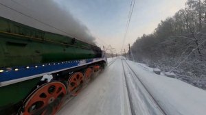 Поезд Деда Мороза в Кировской области / Steam locomotive in the head of Santa Claus Train