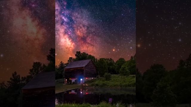 Млечный путь над деревней Лэйк Плэсид, США смотреть онлайн