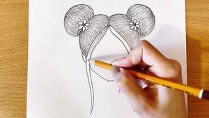 Как Нарисовать Девушку С Двумя Пучками | Рисунок Карандашом