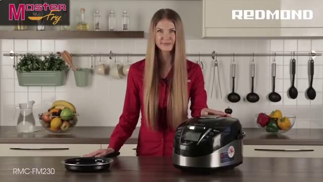 Мультиварка_ REDMOND RMC FM230_ c  функцией MASTERFRY+СКОВОРОДА С КЕРАМИЧЕСКИМ ПОКРЫТИЕМ. смотреть онлайн