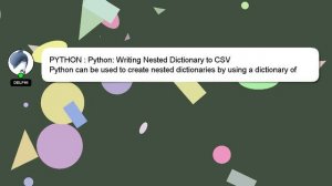 PYTHON : Python: Writing Nested Dictionary to CSV