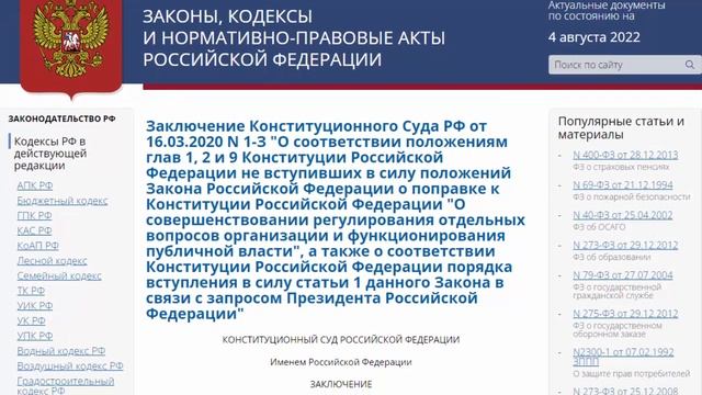 Поправки в Конституцию как в 1993 году, так и в 2020 году, является тяжким преступлением! смотреть онлайн