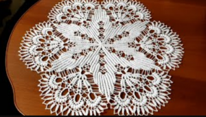 Салфетка рельефными столбиками крючком. 2Часть 18-28ряд. (720p)