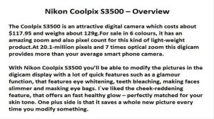 Nikon Coolpix S3500 Review - Coolpix S3500