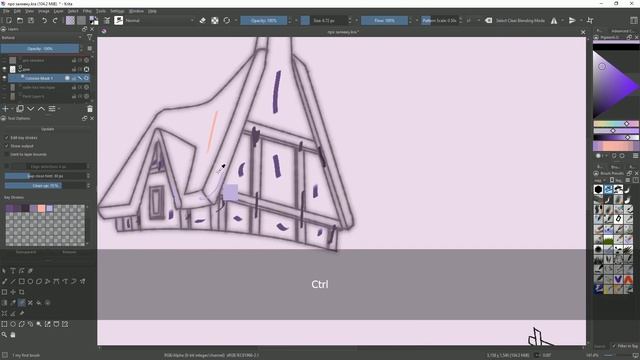 Как покрасить лайн-арт в Krita смотреть онлайн