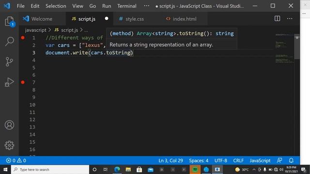 Lesson 6 Array Attributes
