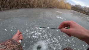 Зимняя рыбалка на каналах Турунчука и Днестра.Ура  выбрался на лёд !