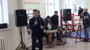 12 12 2015 ОТКРЫТИЕ ЗАЛА БОКСА РУСЬ НА ТРАКТОРИСТОВ на Трактористов. Тренер Сергей Юденков.