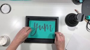 Chalkboard Frame with Yum Silkscreen Stencil