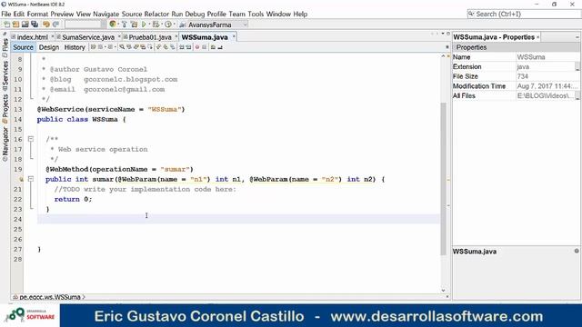 WEB SERVICE SOAP - EJEMPLO 01 - PARTE 3 смотреть онлайн