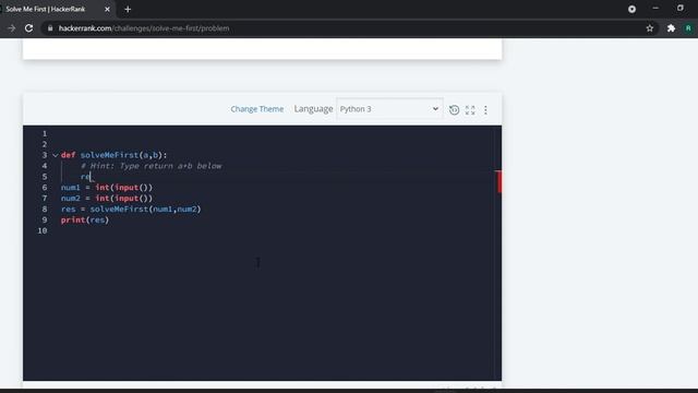 Solve Me First HackerRank Solution in Python