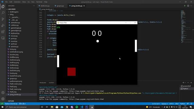 Pong no Python (PyGame + PPlay) demonstrando para o Prof. Esteban смотреть онлайн