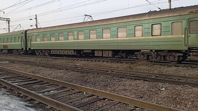 Маневровыи Тепловоз СКД6Е-2043 пассажирски поезд Алматы Костанай Станция Алматы-1ЖД Хроника-КТЖ